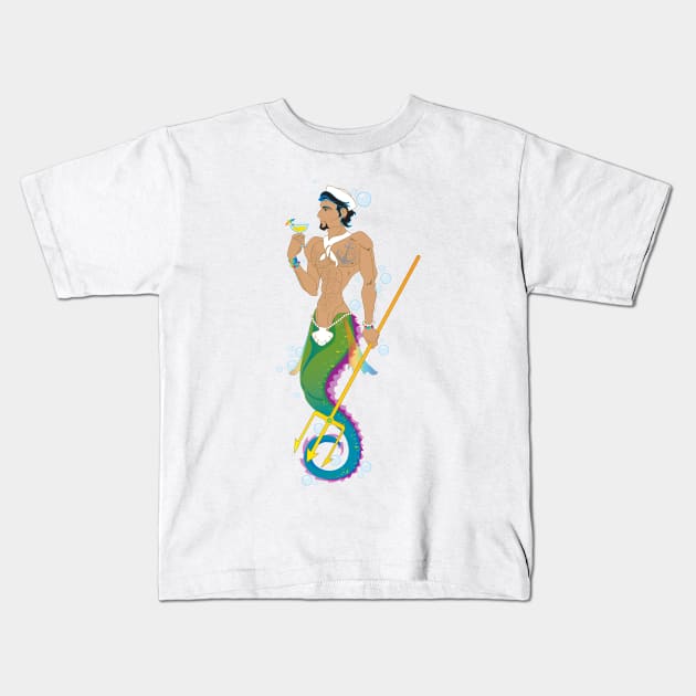 Seahorse Sailor Kids T-Shirt by The Cuban Witch